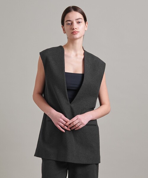 最終価格LOEFF ベスト LOEFF ベスト ジレ 「LOEFF」フラップ Vネック レディース