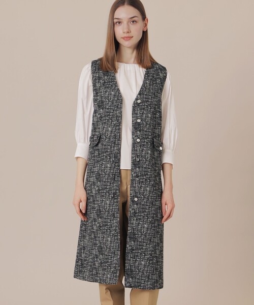 MACKINTOSH LONDON(マッキントッシュ ロンドン)の「ツイードジャンパースカート(ジャンパースカート・レディース・ブラック/ライトブルー・38)」の2枚目の写真