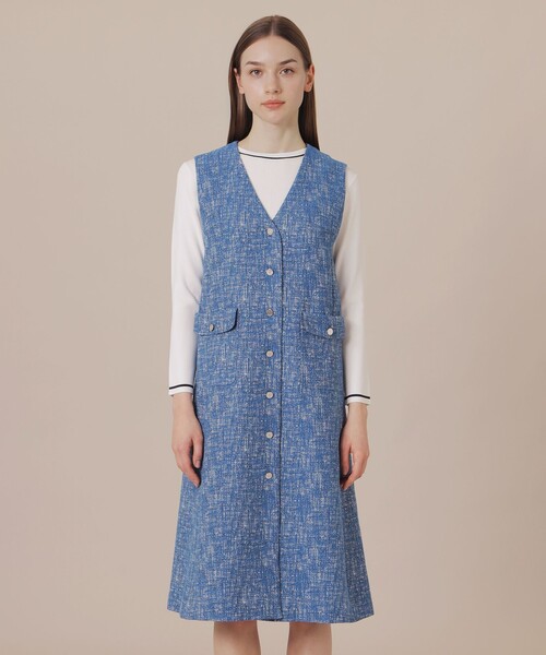 MACKINTOSH LONDON(マッキントッシュ ロンドン)の「ツイードジャンパースカート(ジャンパースカート・レディース・ブラック/ライトブルー・38)」の11枚目の写真