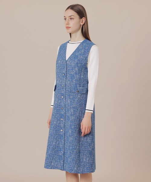 MACKINTOSH LONDON(マッキントッシュ ロンドン)の「ツイードジャンパースカート(ジャンパースカート・レディース・ブラック/ライトブルー・38)」の12枚目の写真