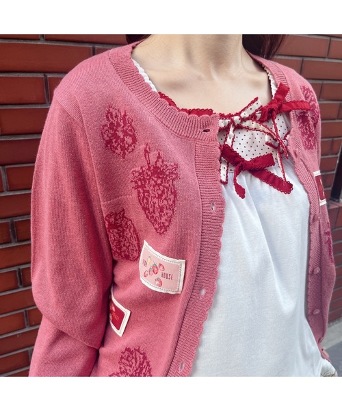 PINK HOUSE（ピンクハウス）の「いちごモチーフ編み込みニット