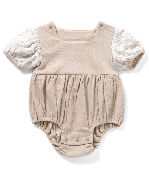 Ampersand（アンパサンド）の「バルーンスリーブおめかしロンパス（ロンパース・キッズ・レッド/ベージュ/ブラック/サックスブルー/ブルー/レインボー・70/80/60）」の3枚目の写真