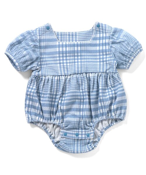 Ampersand（アンパサンド）の「バルーンスリーブおめかしロンパス（ロンパース・キッズ・レッド/ベージュ/ブラック/サックスブルー/ブルー/レインボー・70/80/60）」の4枚目の写真