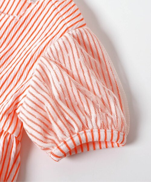 Ampersand（アンパサンド）の「バルーンスリーブおめかしロンパス（ロンパース・キッズ・レッド/ベージュ/ブラック/サックスブルー/ブルー/レインボー・70/80/60）」の9枚目の写真