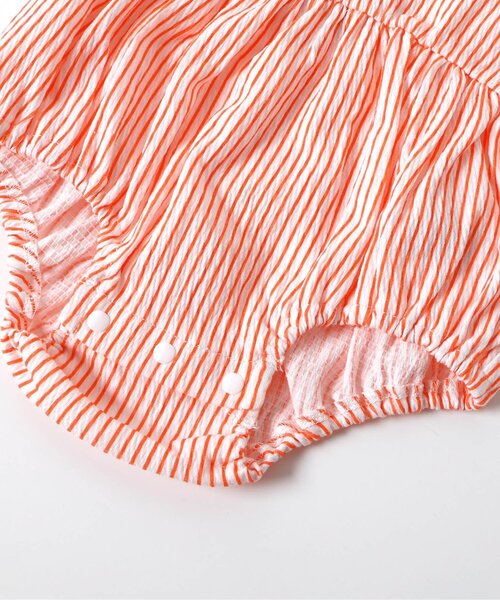 Ampersand（アンパサンド）の「バルーンスリーブおめかしロンパス（ロンパース・キッズ・レッド/ベージュ/ブラック/サックスブルー/ブルー/レインボー・70/80/60）」の10枚目の写真