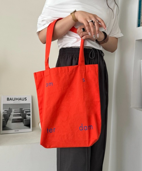 efill(エフィル)の「大容量 キャンバス バッグ ショルダー バッグ(トートバッグ・レディース・オレンジ・FREE)」の3枚目の写真