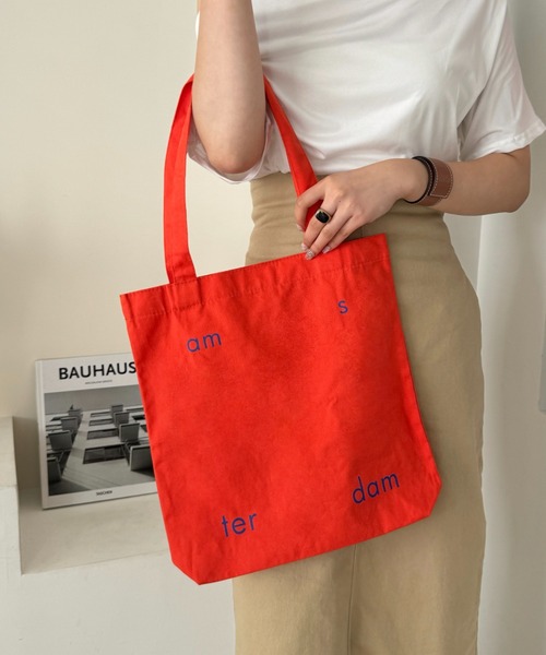 efill(エフィル)の「大容量 キャンバス バッグ ショルダー バッグ(トートバッグ・レディース・オレンジ・FREE)」の12枚目の写真