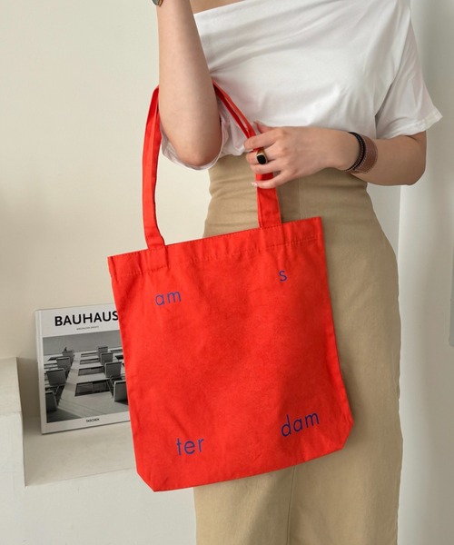 efill(エフィル)の「大容量 キャンバス バッグ ショルダー バッグ(トートバッグ・レディース・オレンジ・FREE)」の7枚目の写真