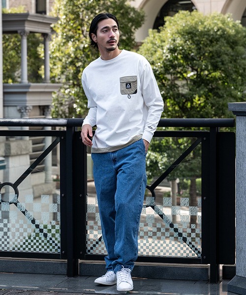 GERRY(ジェリー)の「『GERRY/ジェリー』ナイロンポケット長袖Tシャツ(Tシャツ/カットソー・メンズ・ブラック/ホワイト・LL/L/M)」の7枚目の写真