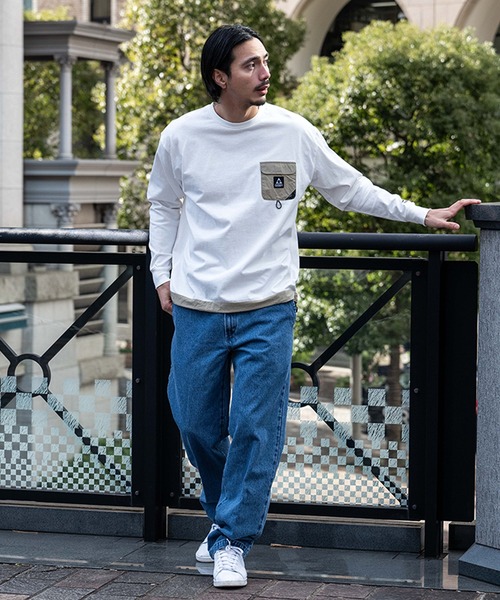 GERRY(ジェリー)の「『GERRY/ジェリー』ナイロンポケット長袖Tシャツ(Tシャツ/カットソー・メンズ・ブラック/ホワイト・LL/L/M)」の8枚目の写真