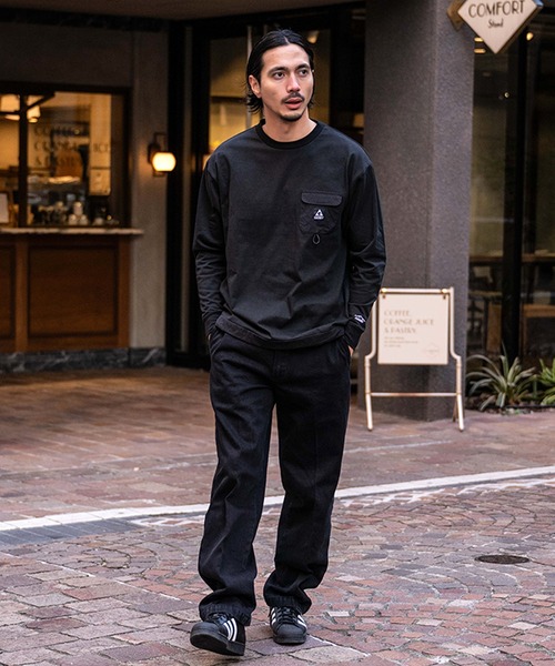 GERRY(ジェリー)の「『GERRY/ジェリー』ナイロンポケット長袖Tシャツ(Tシャツ/カットソー・メンズ・ブラック/ホワイト・LL/L/M)」の13枚目の写真