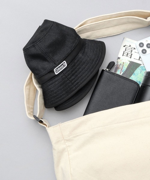 COLEMAN（コールマン）の「ジュートシート風 あご紐付き アドベンチャーハット 吸水速乾スベリ使用（ハット・メンズ・ブラック/ナチュラル/ブラウン/ベージュ・FREE）」の12枚目の写真