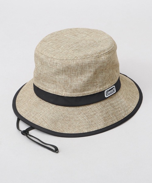 COLEMAN（コールマン）の「ジュートシート風 あご紐付き アドベンチャーハット 吸水速乾スベリ使用（ハット・メンズ・ブラック/ナチュラル/ブラウン/ベージュ・FREE）」の6枚目の写真