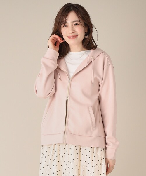 ITS'DEMO（イッツデモ）の「【手洗い可】ダブルジップダンボールパーカ（パーカー・レディース・ライトグレー/ホワイト/ネイビー/ベビーピンク/ライトベージュ・00）」の5枚目の写真