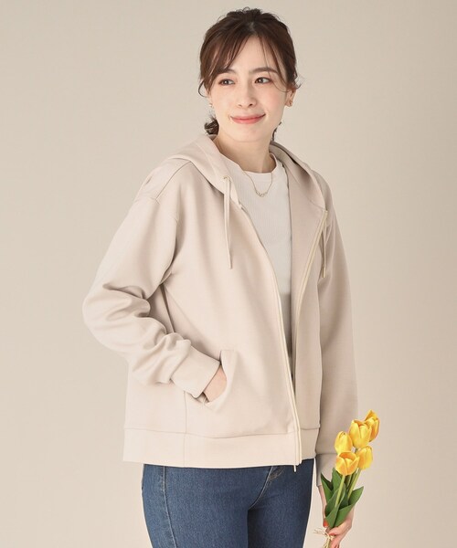 ITS'DEMO（イッツデモ）の「【手洗い可】ダブルジップダンボールパーカ（パーカー・レディース・ライトグレー/ホワイト/ネイビー/ベビーピンク/ライトベージュ・00）」の17枚目の写真