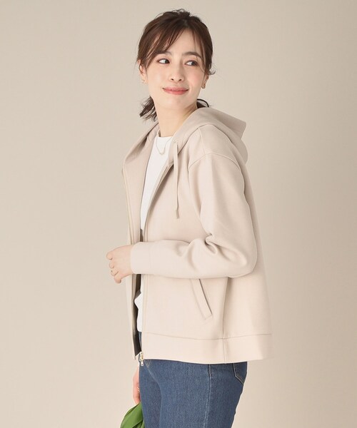 ITS'DEMO（イッツデモ）の「【手洗い可】ダブルジップダンボールパーカ（パーカー・レディース・ライトグレー/ホワイト/ネイビー/ベビーピンク/ライトベージュ・00）」の18枚目の写真