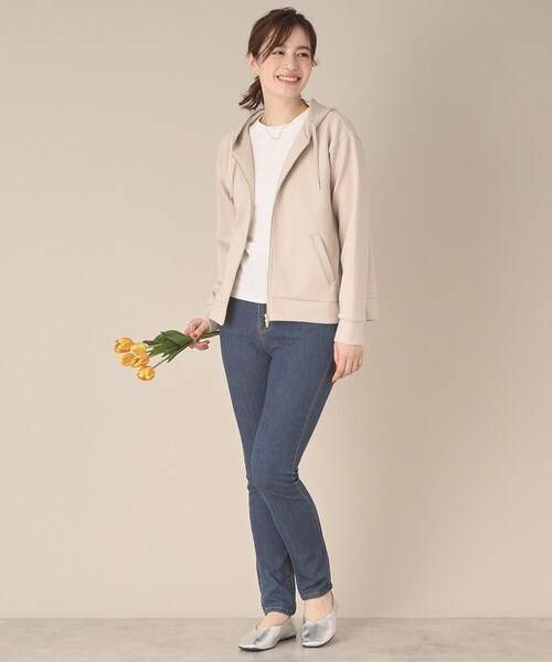 ITS'DEMO（イッツデモ）の「【手洗い可】ダブルジップダンボールパーカ（パーカー・レディース・ライトグレー/ホワイト/ネイビー/ベビーピンク/ライトベージュ・00）」の19枚目の写真