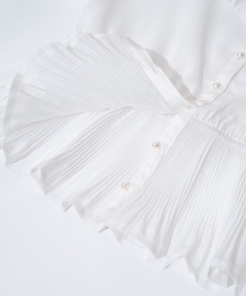 flower(フラワー)の「シェルプリーツブラウス(シャツ/ブラウス・レディース・ホワイト/イエロー・FREE)」の10枚目の写真