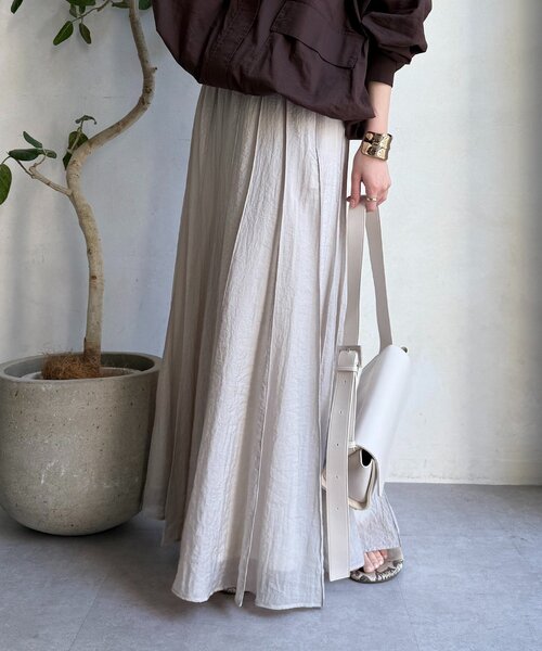 DouDou（ドゥドゥ）の「シアーパネルプリーツスカート（スカート