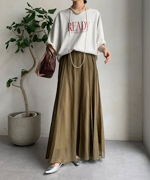 セール】シアーパネルプリーツスカート（スカート）｜DouDou