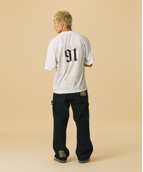 XLARGE（エクストララージ）の「OLD ENGLISH DENIM PAINTER PANTS（デニムパンツ・メンズ・インディゴブルー/ブラック・30inch/32inch/34inch/36inch）」の6枚目の写真