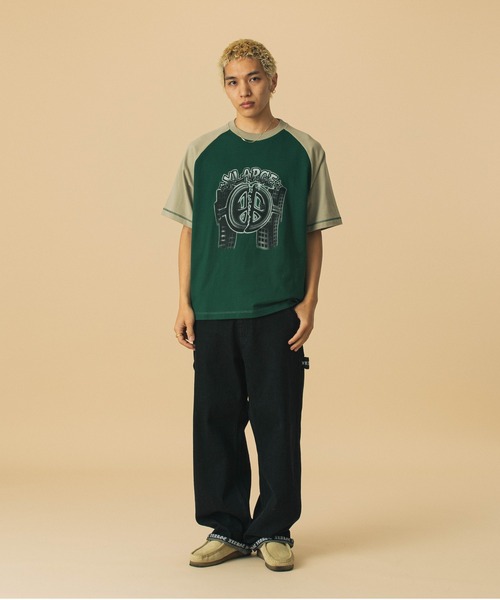 XLARGE（エクストララージ）の「OLD ENGLISH DENIM PAINTER PANTS（デニムパンツ・メンズ・インディゴブルー/ブラック・30inch/32inch/34inch/36inch）」の7枚目の写真