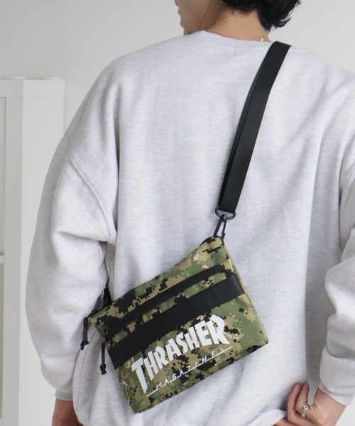 THRASHER（スラッシャー）の「【THRASHER/スラッシャー】サコッシュミニショルダーバッグ（ショルダーバッグ・メンズ・カモフラージュ/ブラック系その他/ブラック・FREE）」の14枚目の写真