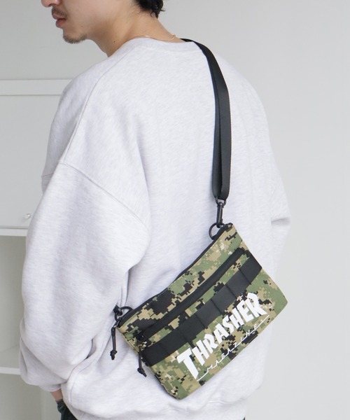 THRASHER（スラッシャー）の「【THRASHER/スラッシャー】サコッシュミニショルダーバッグ（ショルダーバッグ・メンズ・カモフラージュ/ブラック系その他/ブラック・FREE）」の15枚目の写真