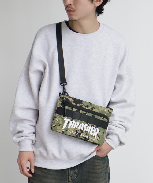 THRASHER（スラッシャー）の「【THRASHER/スラッシャー】サコッシュミニショルダーバッグ（ショルダーバッグ・メンズ・カモフラージュ/ブラック系その他/ブラック・FREE）」の13枚目の写真