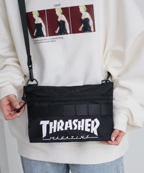 THRASHER（スラッシャー）の「【THRASHER/スラッシャー】サコッシュミニショルダーバッグ（ショルダーバッグ・メンズ・カモフラージュ/ブラック系その他/ブラック・FREE）」の7枚目の写真