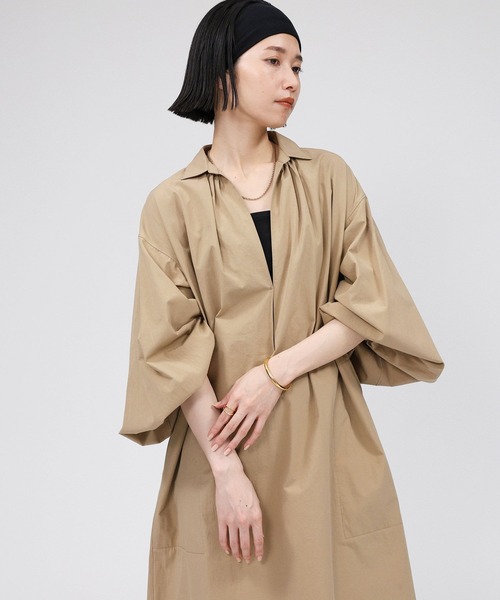 BABYLONE(バビロン)の「ブロードカフタンワンピース(ワンピース・レディース・ベージュ/ブラック・38inch/36inch)」の20枚目の写真