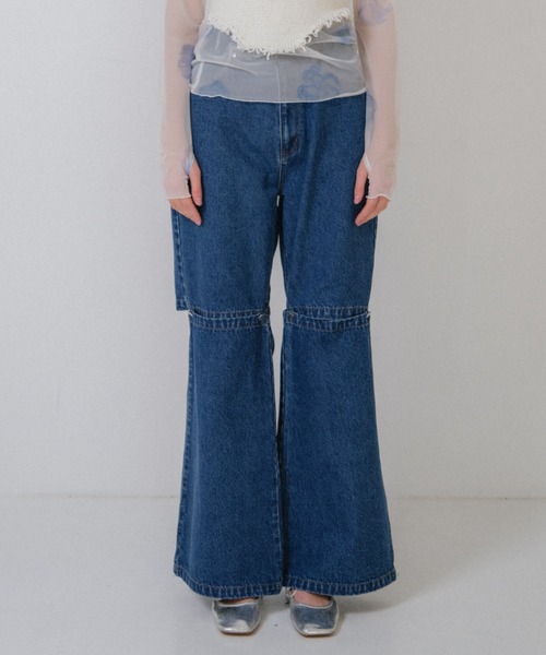HONEY MI HONEY(ハニーミーハニー)の「slit denim wide pants(デニムパンツ・レディース・インディゴブルー/ブルー・FREE)」の20枚目の写真