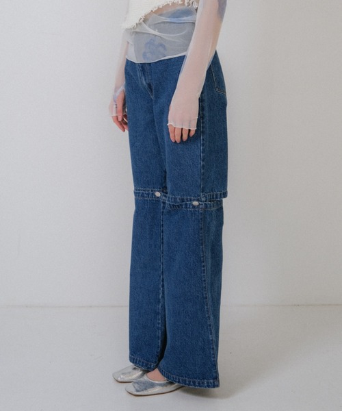 HONEY MI HONEY(ハニーミーハニー)の「slit denim wide pants(デニムパンツ・レディース・インディゴブルー/ブルー・FREE)」の21枚目の写真