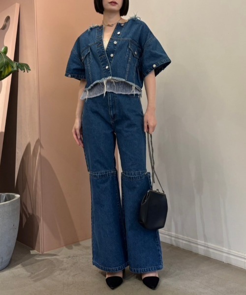HONEY MI HONEY(ハニーミーハニー)の「slit denim wide pants(デニムパンツ・レディース・インディゴブルー/ブルー・FREE)」の12枚目の写真