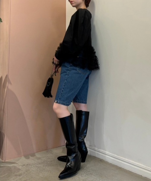 HONEY MI HONEY(ハニーミーハニー)の「slit denim wide pants(デニムパンツ・レディース・インディゴブルー/ブルー・FREE)」の18枚目の写真