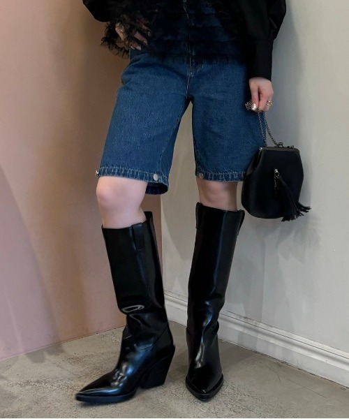 HONEY MI HONEY(ハニーミーハニー)の「slit denim wide pants(デニムパンツ・レディース・インディゴブルー/ブルー・FREE)」の19枚目の写真