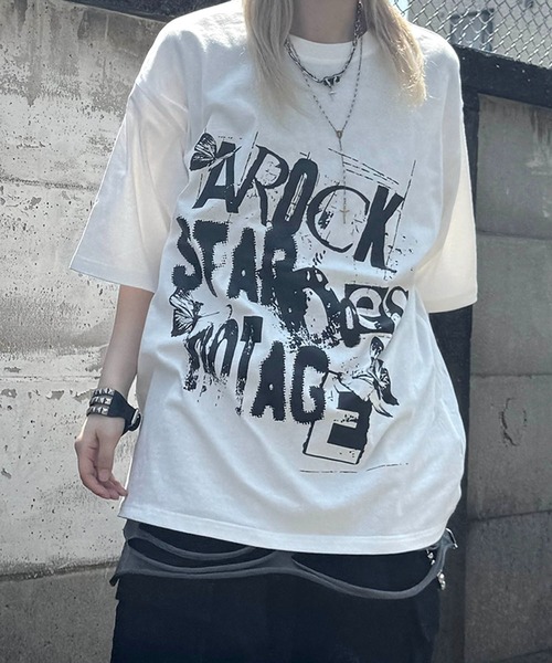 ILL'S（イルズ）の「【MAROCORE SELECT】スケルトン / パンク / バタフライ グランジちびT / ビッグT（Tシャツ/カットソー・メンズ・グレー系2/ブラック/ブラック系その他2/グレー系/ホワイト系その他2/ブラック系その他/チャコールグレー/ホワイト/ホワイト系その他・S/L）」の3枚目の写真