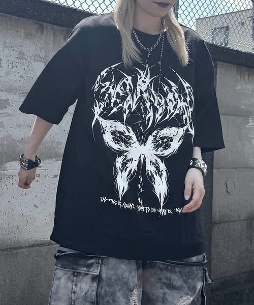 ILL'S（イルズ）の「【MAROCORE SELECT】スケルトン / パンク / バタフライ グランジちびT / ビッグT（Tシャツ/カットソー・メンズ・グレー系2/ブラック/ブラック系その他2/グレー系/ホワイト系その他2/ブラック系その他/チャコールグレー/ホワイト/ホワイト系その他・S/L）」の6枚目の写真