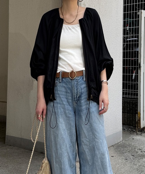 LBC(エルビーシー)の「シアーヘムドロストブルゾン(ブルゾン・レディース・ブラック/ホワイト・M/L)」の2枚目の写真