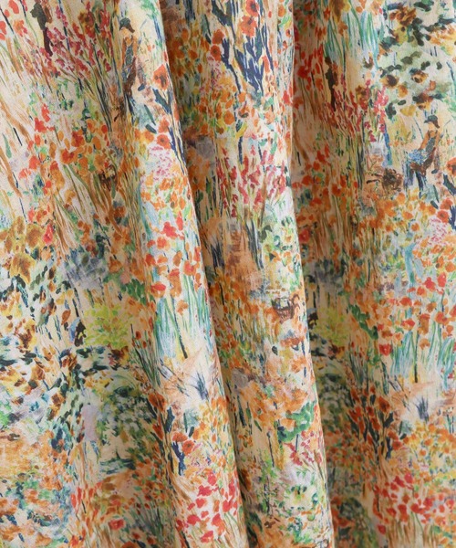 l'atelier du savon（アトリエドサボン）の「●生い茂る野原のプリント　ワンピース（ワンピース・レディース・オレンジ/ピンク・FREE）」の8枚目の写真