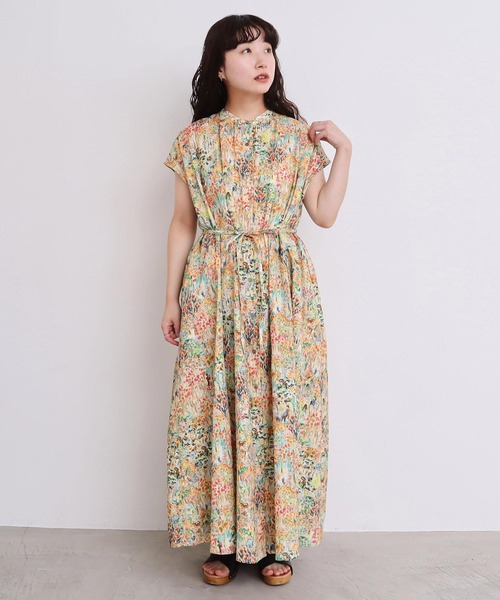 l'atelier du savon（アトリエドサボン）の「●生い茂る野原のプリント　ワンピース（ワンピース・レディース・オレンジ/ピンク・FREE）」の21枚目の写真