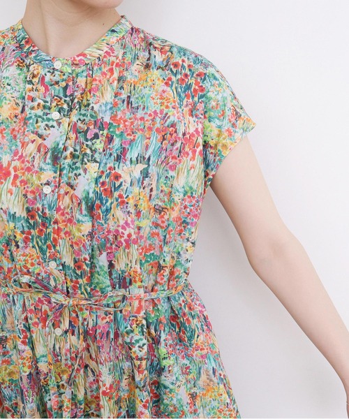 l'atelier du savon（アトリエドサボン）の「●生い茂る野原のプリント　ワンピース（ワンピース・レディース・オレンジ/ピンク・FREE）」の3枚目の写真