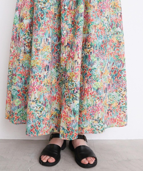 l'atelier du savon（アトリエドサボン）の「●生い茂る野原のプリント　ワンピース（ワンピース・レディース・オレンジ/ピンク・FREE）」の11枚目の写真