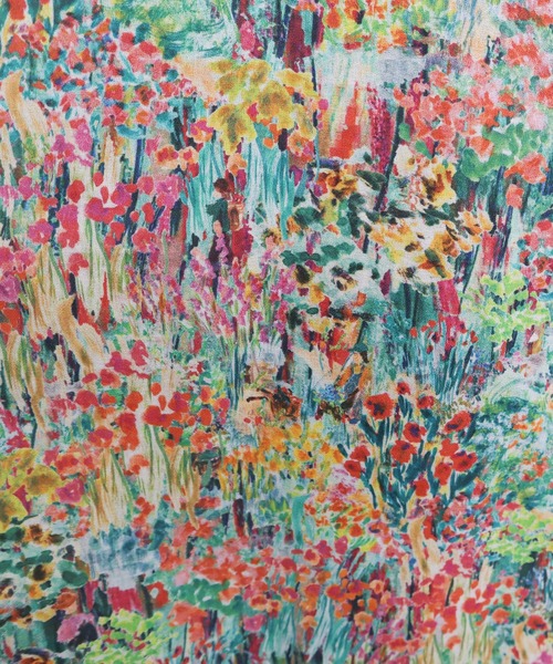 l'atelier du savon（アトリエドサボン）の「●生い茂る野原のプリント　ワンピース（ワンピース・レディース・オレンジ/ピンク・FREE）」の5枚目の写真