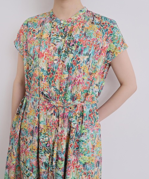 l'atelier du savon（アトリエドサボン）の「●生い茂る野原のプリント　ワンピース（ワンピース・レディース・オレンジ/ピンク・FREE）」の10枚目の写真