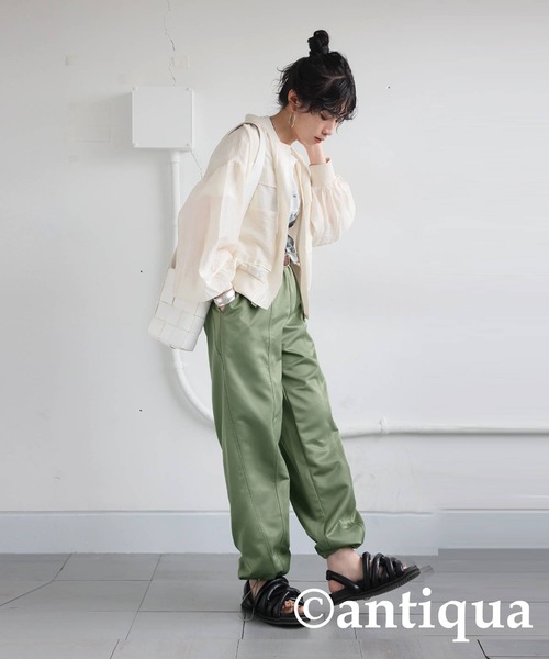 antiqua(アンティカ)の「ツイルジョガーパンツ(その他パンツ・レディース・ブラック/カーキ・ONESIZE)」の5枚目の写真
