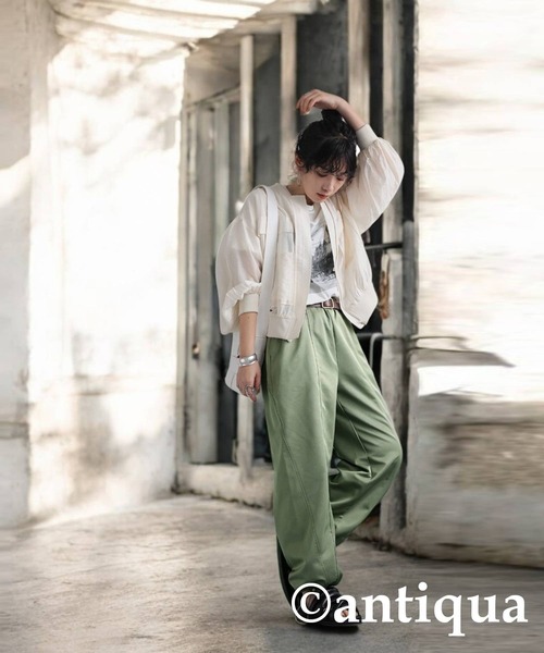 antiqua(アンティカ)の「ツイルジョガーパンツ(その他パンツ・レディース・ブラック/カーキ・ONESIZE)」の3枚目の写真