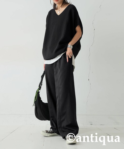 antiqua(アンティカ)の「ツイルジョガーパンツ(その他パンツ・レディース・ブラック/カーキ・ONESIZE)」の9枚目の写真