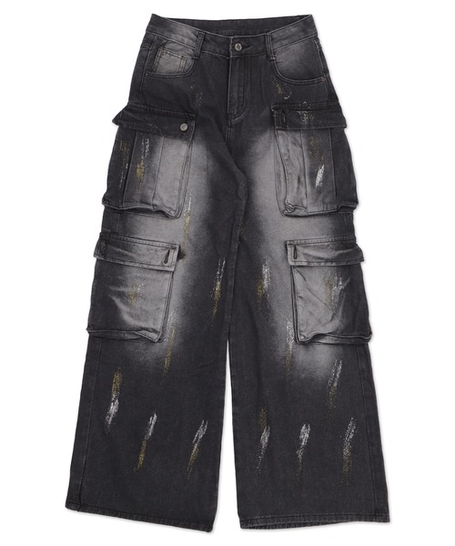 Figments（フィグメンツ）の「ブラストマルチカーゴデニム（デニムパンツ・レディース・ブラック・SMALL/MEDIUM/LARGE）」の2枚目の写真