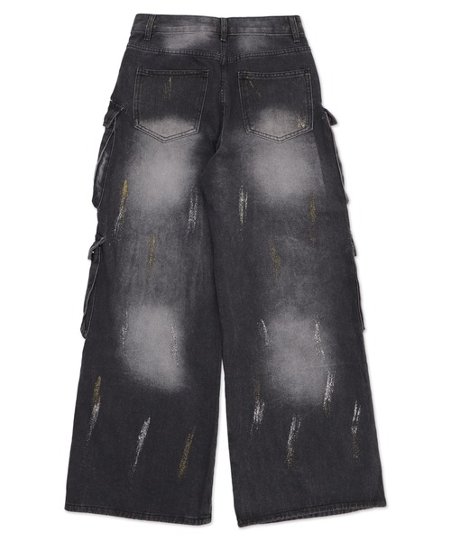 Figments（フィグメンツ）の「ブラストマルチカーゴデニム（デニムパンツ・レディース・ブラック・SMALL/MEDIUM/LARGE）」の3枚目の写真